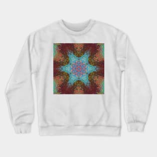 Digital Mandala Blue Red and Green Crewneck Sweatshirt